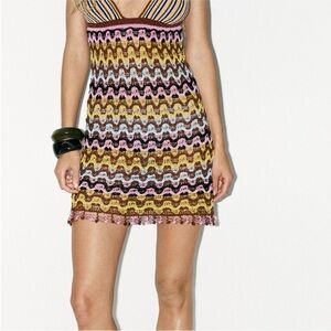 SOLD- Zara multi color crochet dress